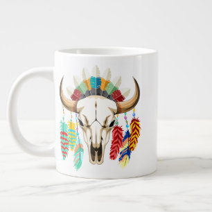 Buffalo Skull Native American Emblem Large Coffee Mug