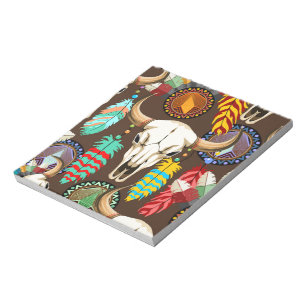 Buffalo Skull Native American Emblem Notepad