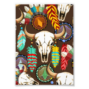 Buffalo Skull Native American Emblem Photo Print