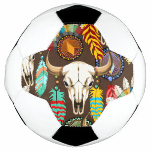 Buffalo Skull Native American Emblem Soccer Ball