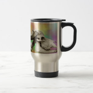 Buffalo Skull on a Watercolor Background Travel Mug