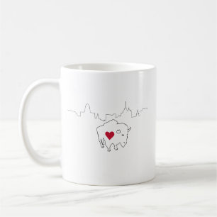 Buffalo Skyline Illustration Coffee Mug