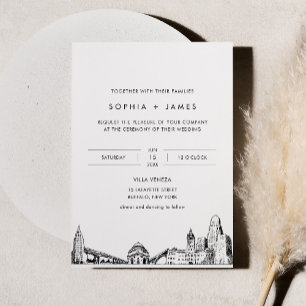 Buffalo Skyline Wedding Invitation with Photo