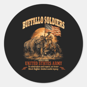 Buffalo soldiers, african american black history classic round sticker