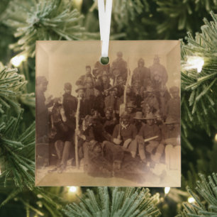 Buffalo Soldiers, First Black Regiment Metal Ornam Glass Tree Decoration