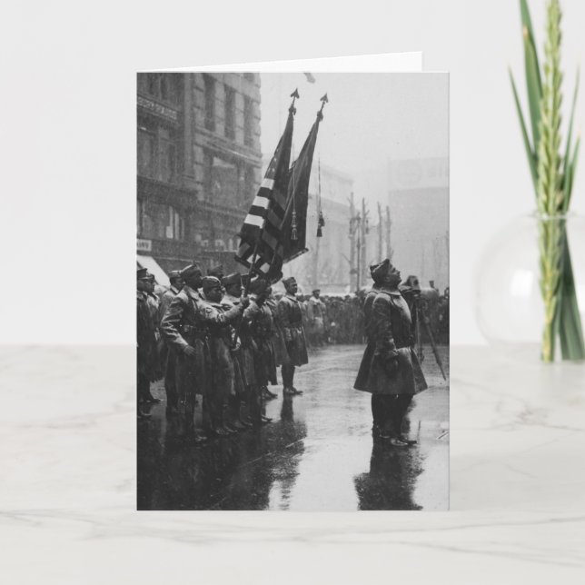 "Buffalo" Soldiers Returning Colours - 1919 Card (Front)