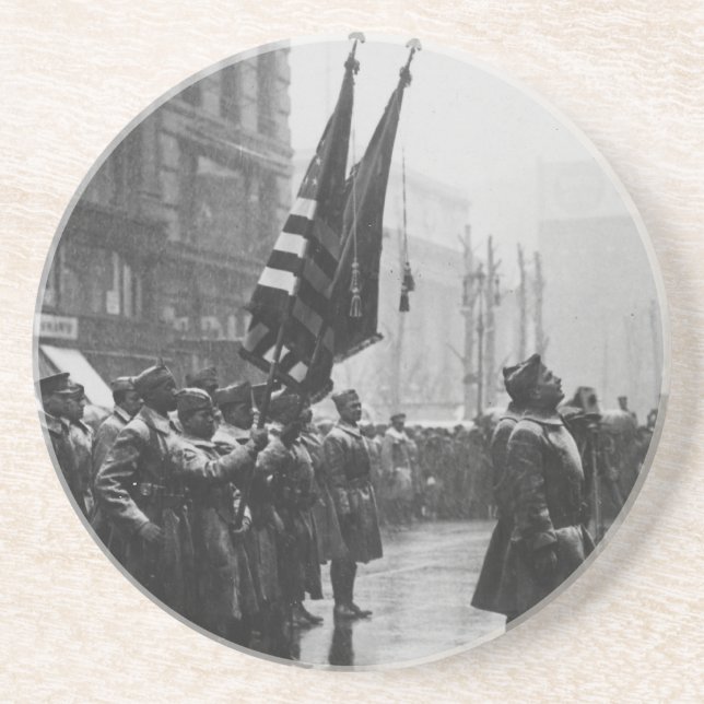 "Buffalo" Soldiers Returning Colours - 1919 Coaster (Front)