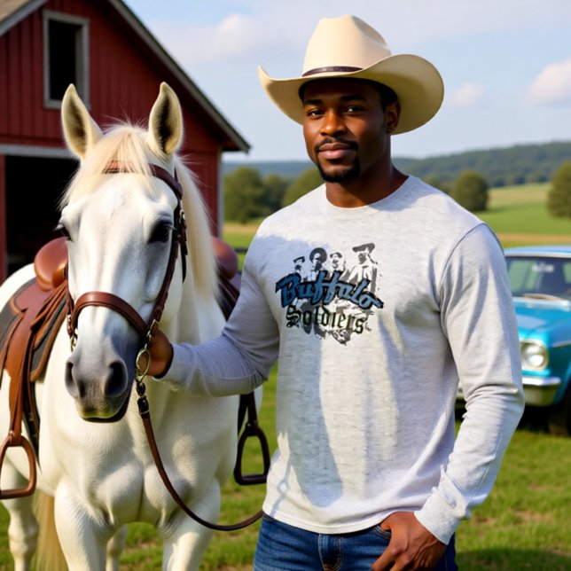 Buffalo Soldiers Tshirt Design Blue Grey (Creator Uploaded)