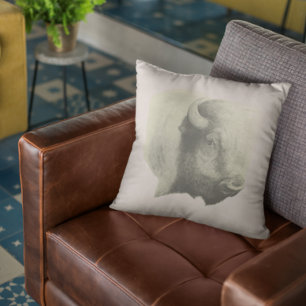 Buffalo Spirit Animal Artwork  Cushion