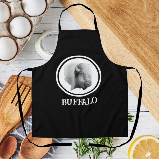 Buffalo Spirit Animal Original Art Apron (Creator Uploaded)