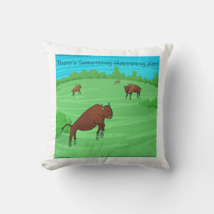 Buffalo Springield Pun Comic Throw Pillow