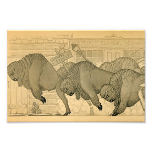 Buffalo Stampede, Savage Iowa, 1923 by Grant Wood Photo Print