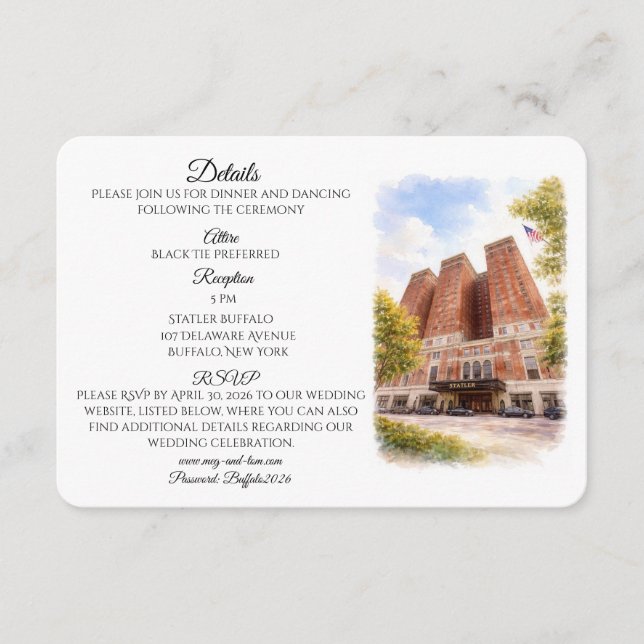 Buffalo Statler Details Invitation Insert (Front)
