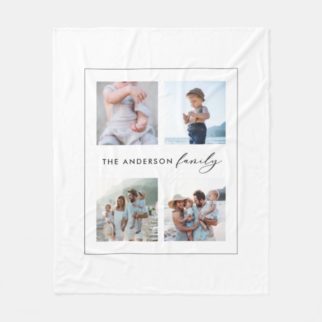 Buffalo tartan modern natural 4 photo Christmas Fl Fleece Blanket (Front)