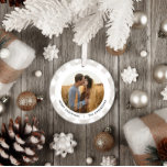 Buffalo tartan modern natural photo Christmas Ceramic Ornament<br><div class="desc">Buffalo tartan beige modern natural 1 photo Christmas holiday decor ornament. Simple,  clean elegant minimal design.</div>