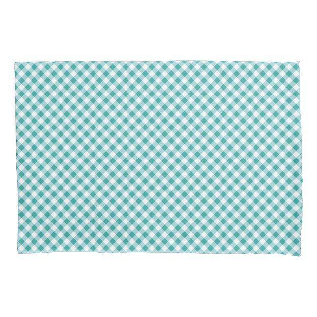 Buffalo Teal White Pillowcase (Front)