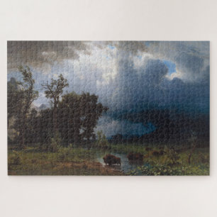 Buffalo Trail, The Impending Storm, Albert Biersta Jigsaw Puzzle