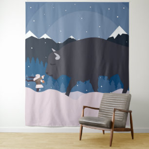 Buffalo wants a pretzel tapestry