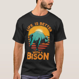 Buffalo Whisperer Fluffy Cow With A Bison T-Shirt