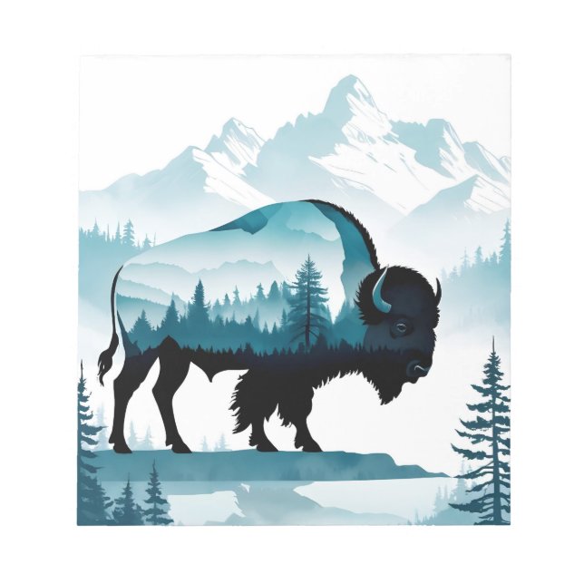 Buffalo Wildlife Animal Nature Environment Forest Notepad (Front)