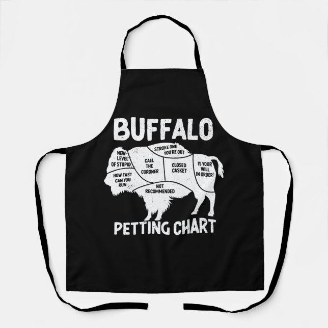 Buffalo Wildlife Petting Chart For Bison Lovers Fl Apron (Front)