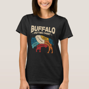 Buffalo Wildlife Petting Chart for Bison Lovers T-Shirt