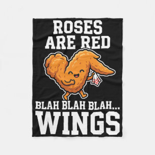 Buffalo Wings Chicken Roses Are Red Funny Day Wing Fleece Blanket