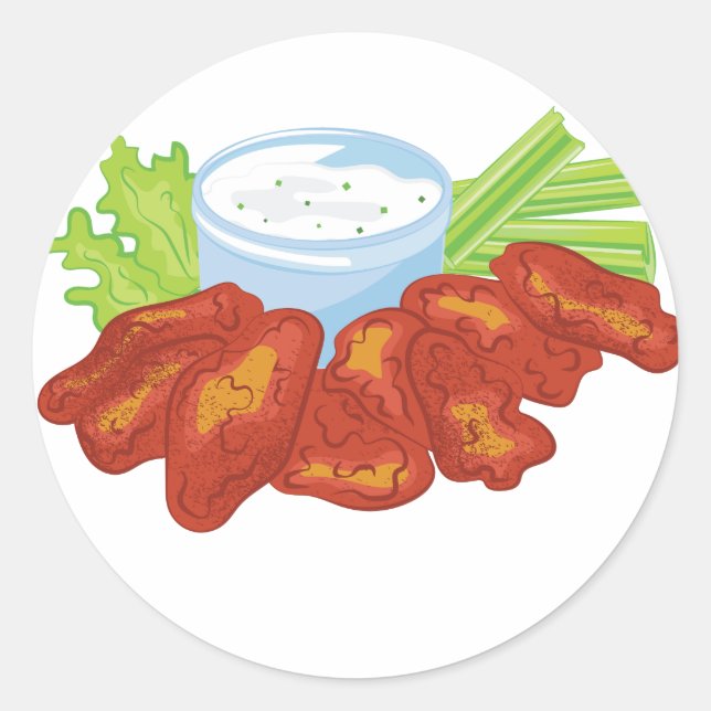Buffalo Wings Classic Round Sticker (Front)