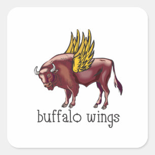 BUFFALO WINGS SQUARE STICKER