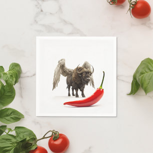 Buffalo Wings With Chilli Pepper Napkin