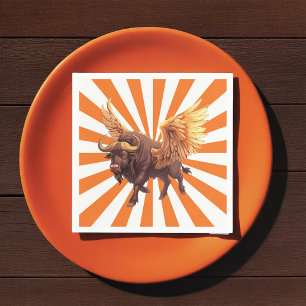 Buffalo Wings With Orange Starburst Napkin