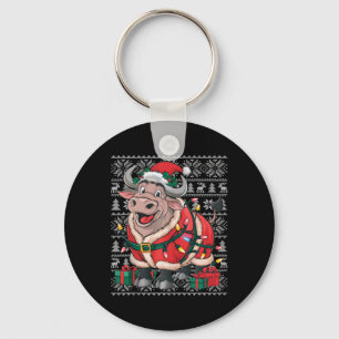 Buffalo Xmas Sweater Style Ugly Santa Buffalo Chri Key Ring