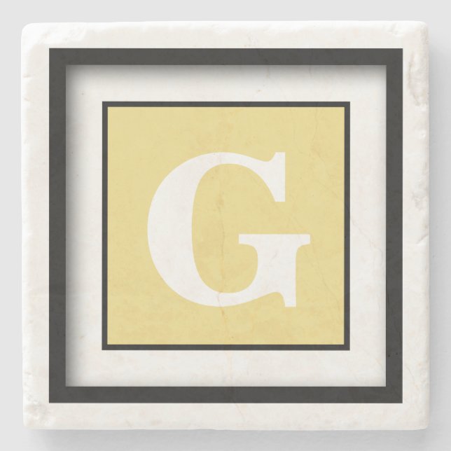 Buffed Leather Formal Monochromatic Stone Coaster (Front)