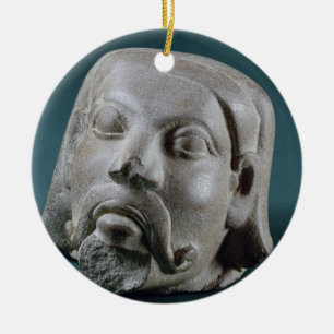 Buffed sandstone head of a foreigner, Sarnath, 3rd Ceramic Tree Decoration