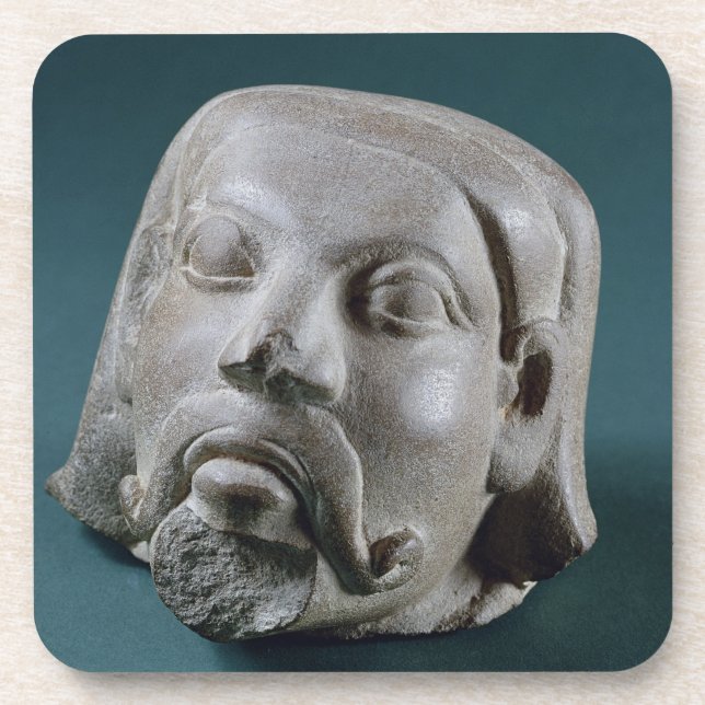 Buffed sandstone head of a foreigner, Sarnath, 3rd Coaster (Front)