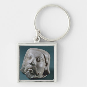 Buffed sandstone head of a foreigner, Sarnath, 3rd Key Ring