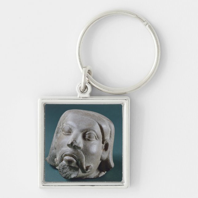 Buffed sandstone head of a foreigner, Sarnath, 3rd Key Ring (Front)