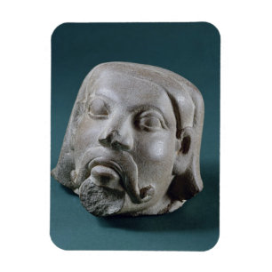 Buffed sandstone head of a foreigner, Sarnath, 3rd Magnet