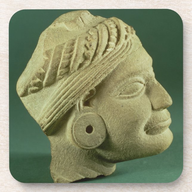 Buffed sandstone turbaned head, Sarnath, 3rd centu Coaster (Front)