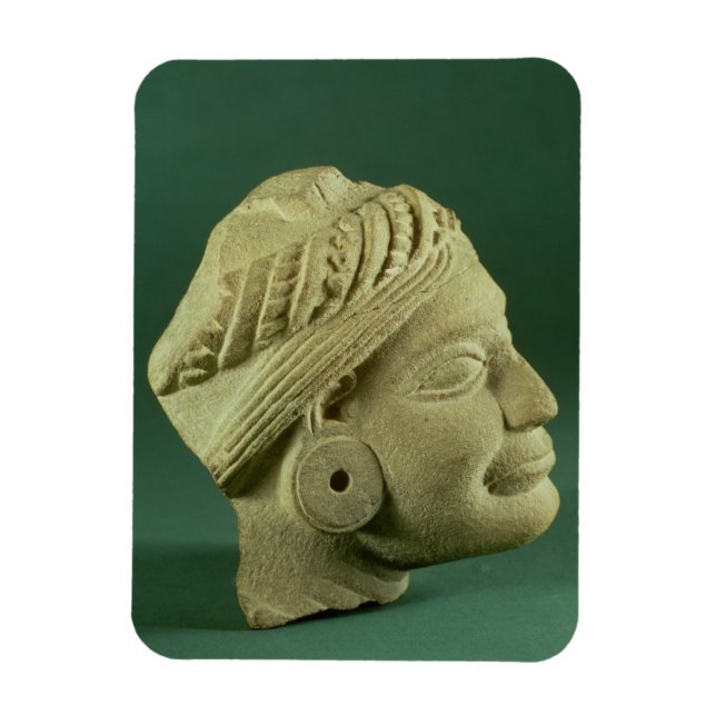 Buffed sandstone turbaned head, Sarnath, 3rd centu Magnet (Vertical)