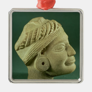 Buffed sandstone turbaned head, Sarnath, 3rd centu Metal Ornament