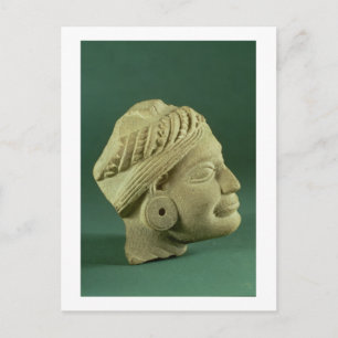 Buffed sandstone turbaned head, Sarnath, 3rd centu Postcard