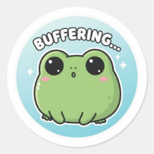 Buffering Frog Sticker Cute Blank Frog Meme Kawaii