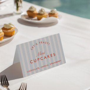 Buffet Card Vintage Blue & Red Bachelorette 