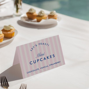 Buffet Card Vintage Pink & Navy Blue Bachelorette