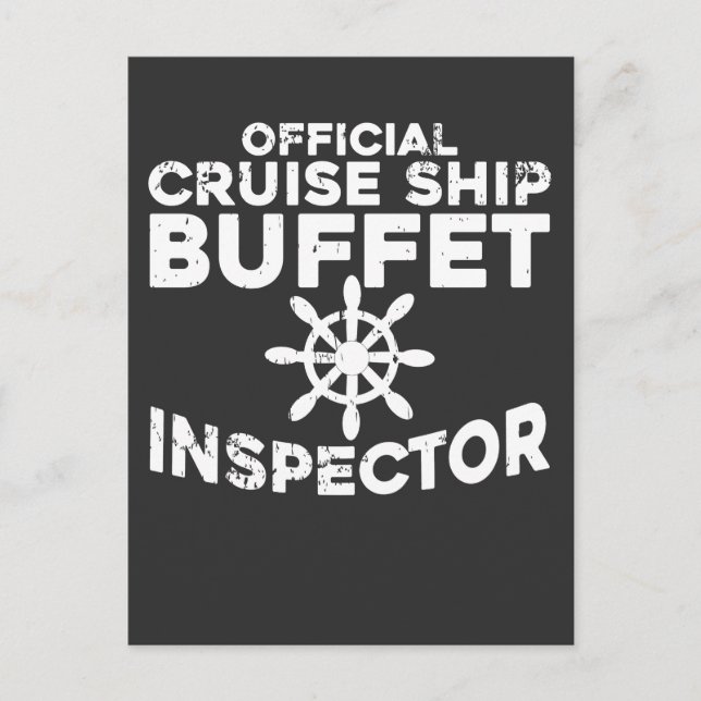 Buffet Inspector Funny Cruise Ship Postcard (Front)