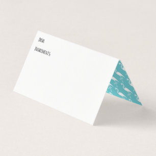 Buffet Recipe Tent Cards Flamingos on Turquoise