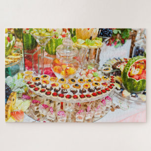 Buffet Table with Fruit & Pastries Jigsaw Puzzle