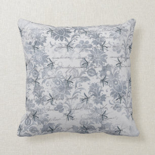 Bug and Blue Grey Floral Cushion