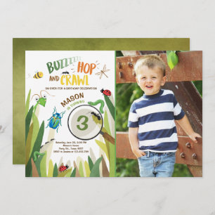 Bug Birthday Invitation Insect Bugs Boy bugging